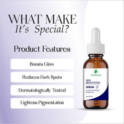 Noorveda Skin Brightening Serum, Non-Sticky Formula for Oily and Sensitive Skin, Advanced Vitamin C Treatment for Glowing Complexion, 30ml